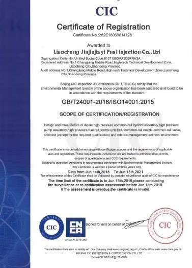 चीन LIAOCHENG JIUJIUJIAYI PRECISION MACHINERY CO.,LTD प्रमाणपत्र